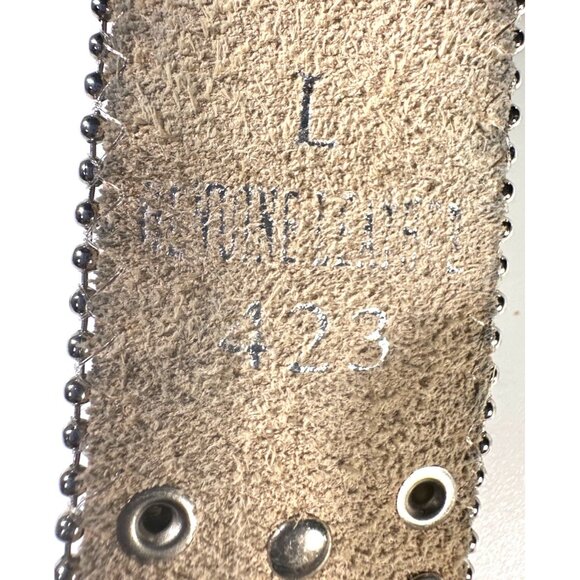 BHW Black Leather & Rhinestone Belt Women’s Size Large - Picture 9 of 16